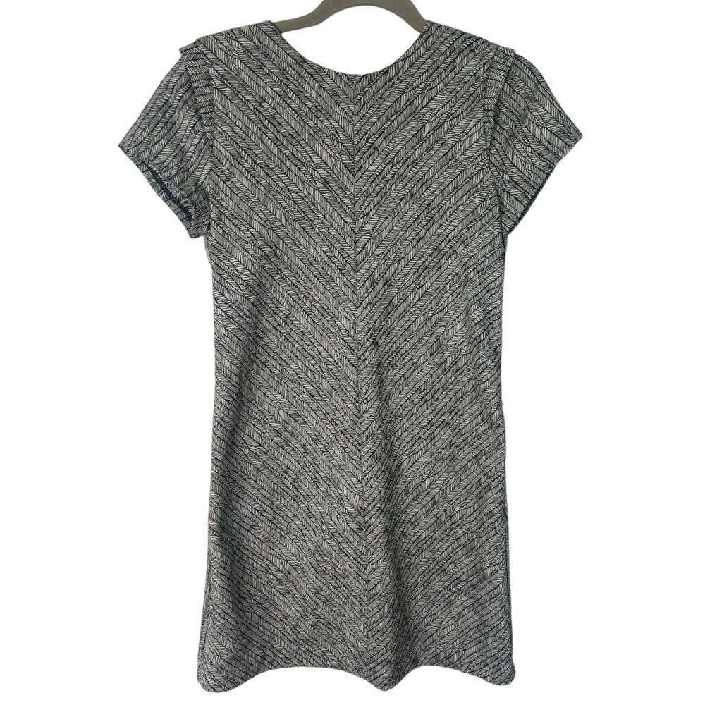 Zara Basics Black and White Printed Business Casual Mini Dress